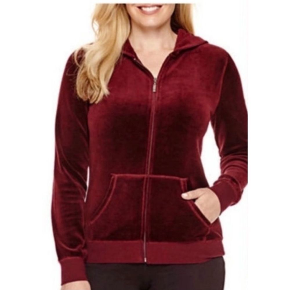 Made for Life Burgundy Red Zip Front Hoodie XL